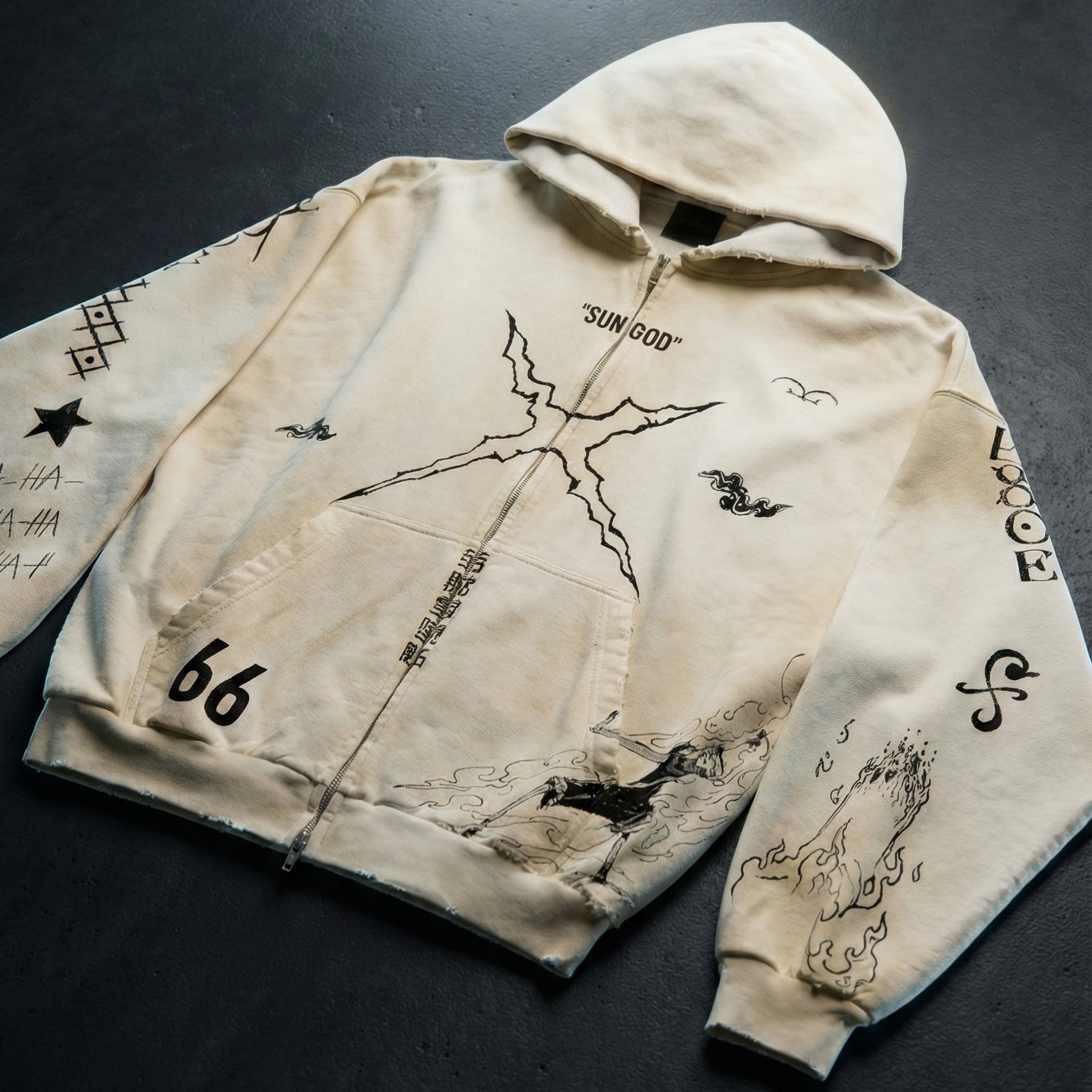 "SUN GOD" TATTOO HOODIE