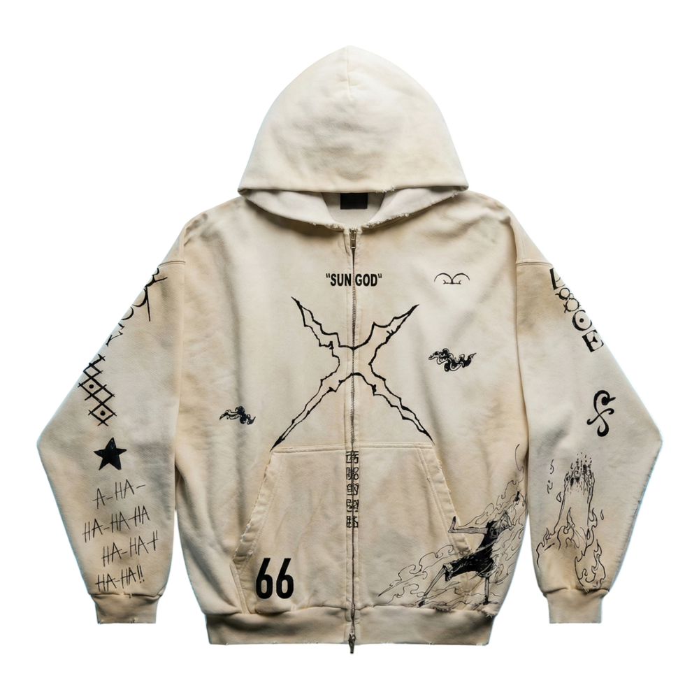 "SUN GOD" TATTOO HOODIE