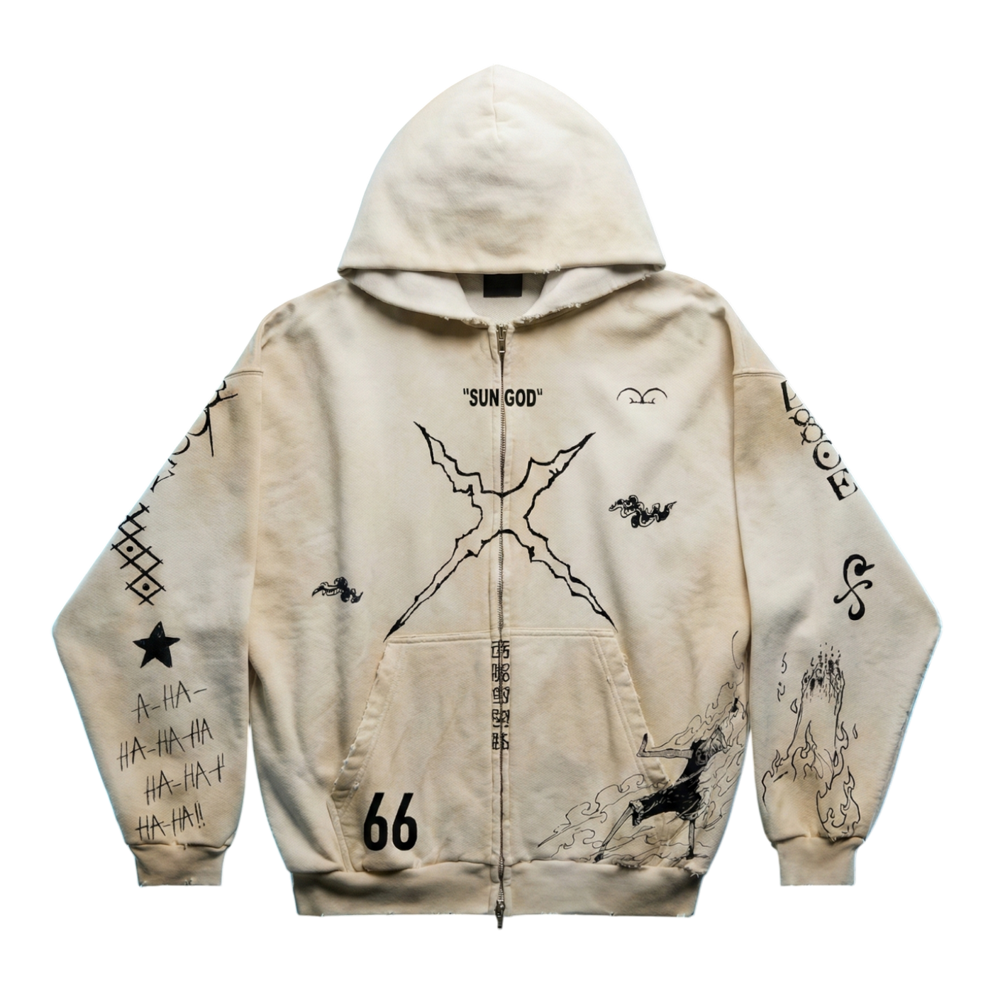 "SUN GOD" TATTOO HOODIE
